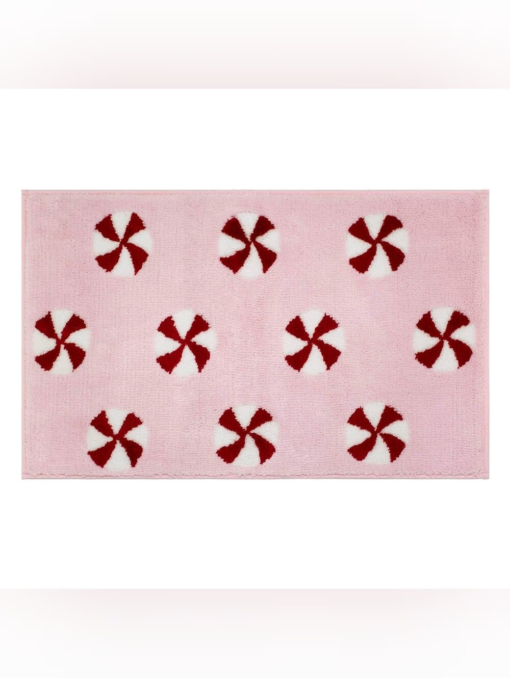 Pink Peppermint Christmas Bath Mat / Rug - Picture 1 of 2